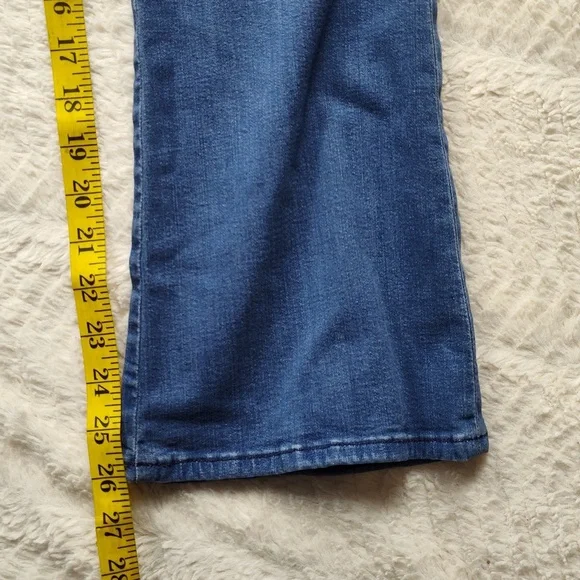 Frame Women's Denim Blue Jean Le Crop Mini Boot Medium Wash Size 28 - Picture 5 of 10